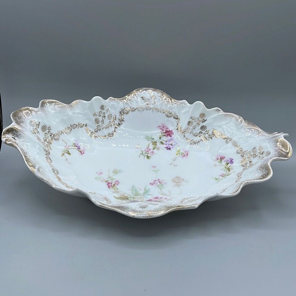 C.T.Carl Tielsch Germany Rare hand painted long serving bowl. Excellent conditio